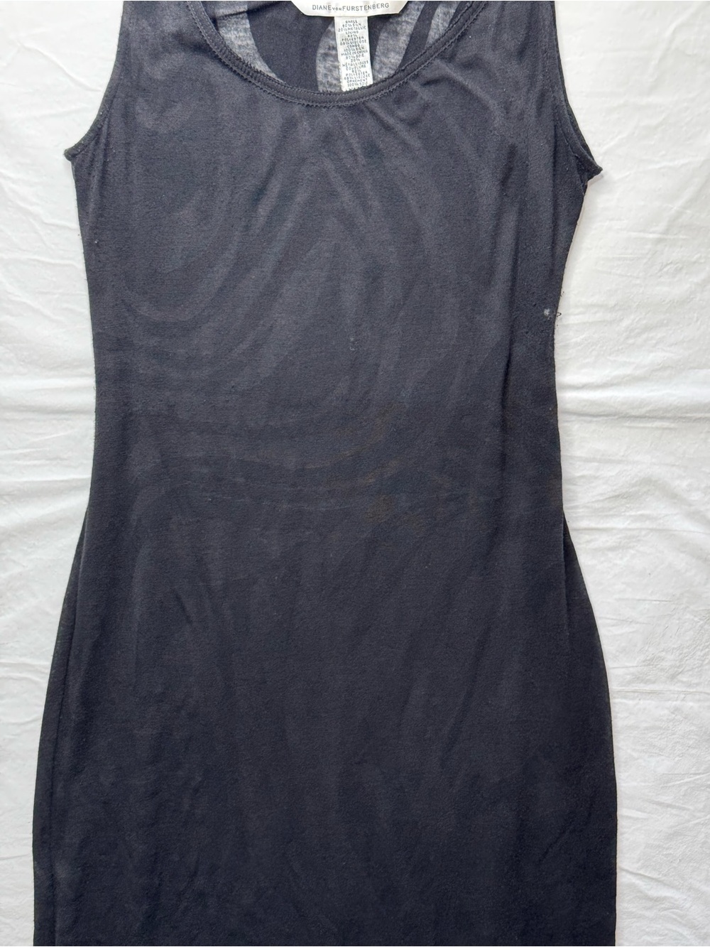 Diane Von Furstenberg - Sheer Zebra Pattern Black Sleeveless Bodycon Dress - Picture 4 of 9